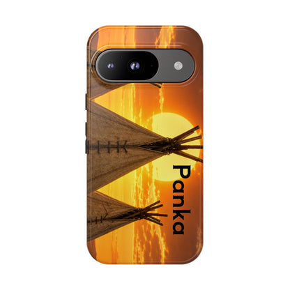 Ponca Sunset Tipi Phone Case — Personalized Native Teepee Landscape
