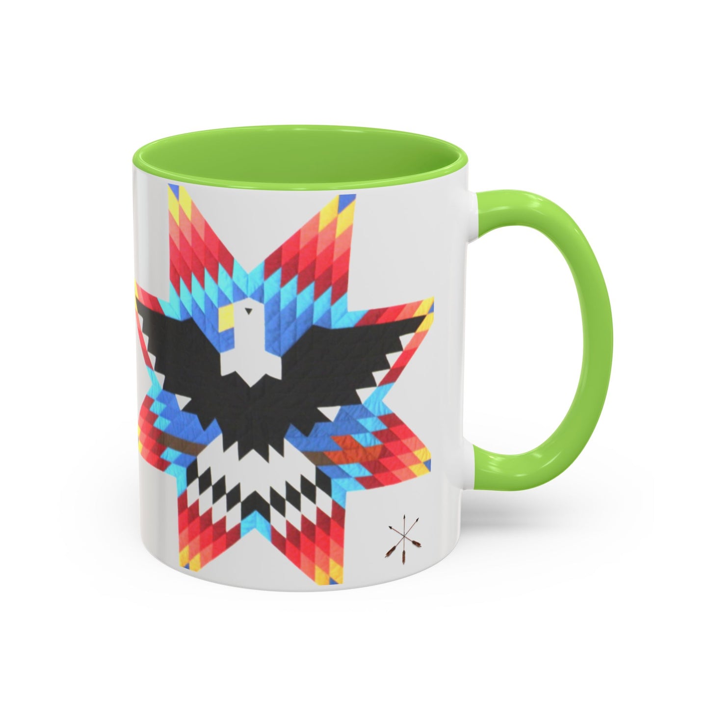 Onci  Eagle Star Ceramic Mug — Colorful Geometric Native-Inspired Coffee Cup (11oz, 15oz)