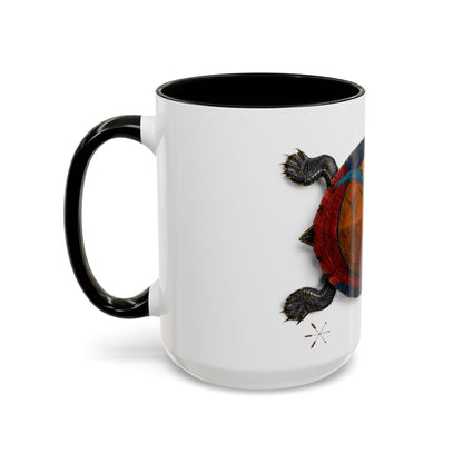 Delaware West Colorful Turtle Coffee Mug — Vibrant Hand-Painted Shell Design (11oz/15oz)