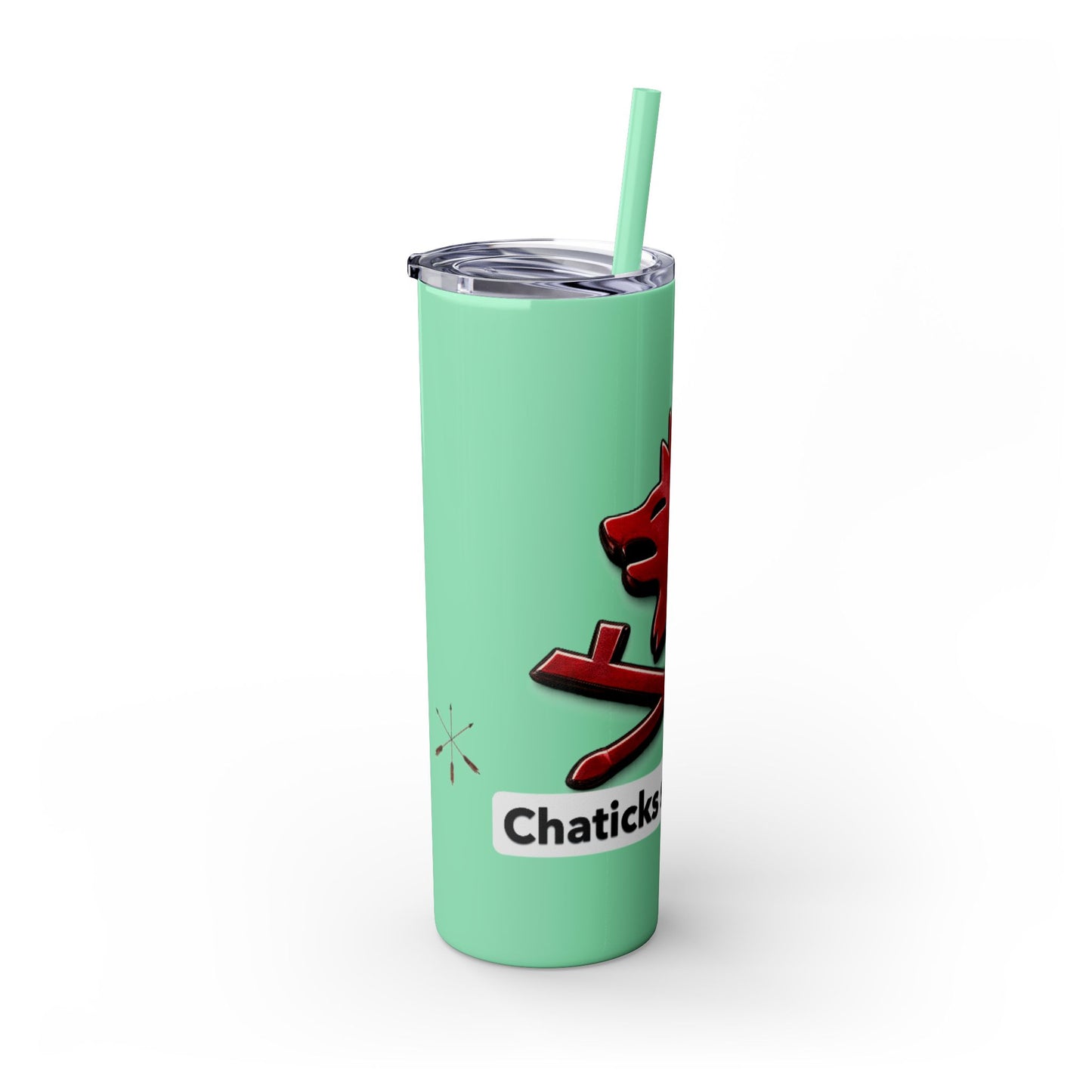 Pawnee Skinny Tumbler — Red Wolf Logo 20oz Insulated Tumbler with Straw