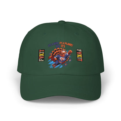 Turkey Dad Cap with Retro Turkey 'It’s A Murder, It’s A Massacre, No It’s' Graphic — Thanksgiving Hat