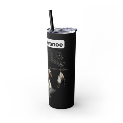 Shawnee East Skinny 20oz Tumbler with Straw — East Shawano River Swan & Otter Design