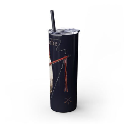 Osage Skinny Tumbler — Native Feather & Pipe Design 20oz Straw Cup