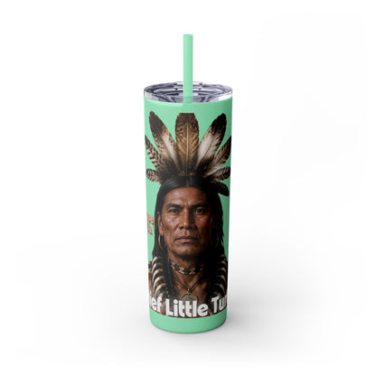 Miami 20oz Skinny Tumbler with Straw — Native Chief Portrait Travel Cup