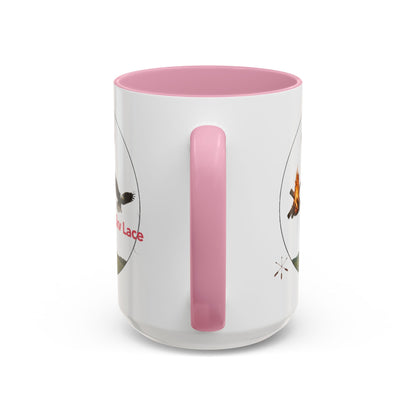Kialegee Adventure Mug — 'Ekv Lace' Cross, Eagle & Campfire Ceramic Coffee Cup (11oz/15oz)