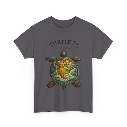 Turtle Globe Graphic Tee — "Turtle Is" Vintage Earth Turtle T-Shirt