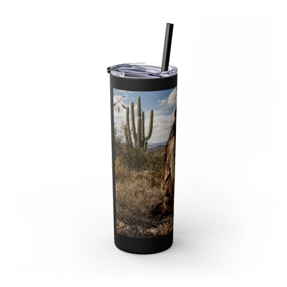 Ft. Sill Apache 20oz Skinny Tumbler with Desert Native Warrior Photo Wrap
