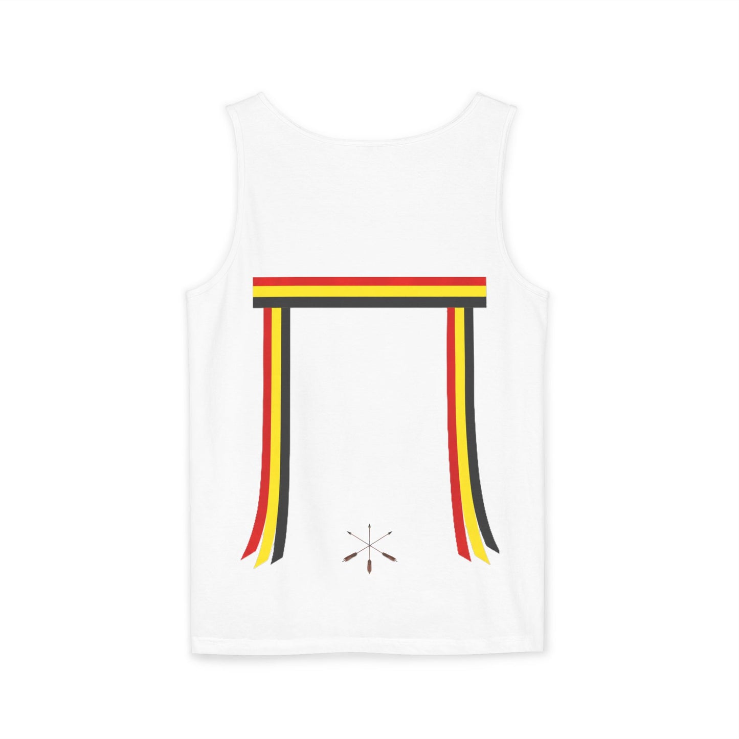 Ribbon shirt inspired Tank Top — Red Black Gold Striped Graphic Tank