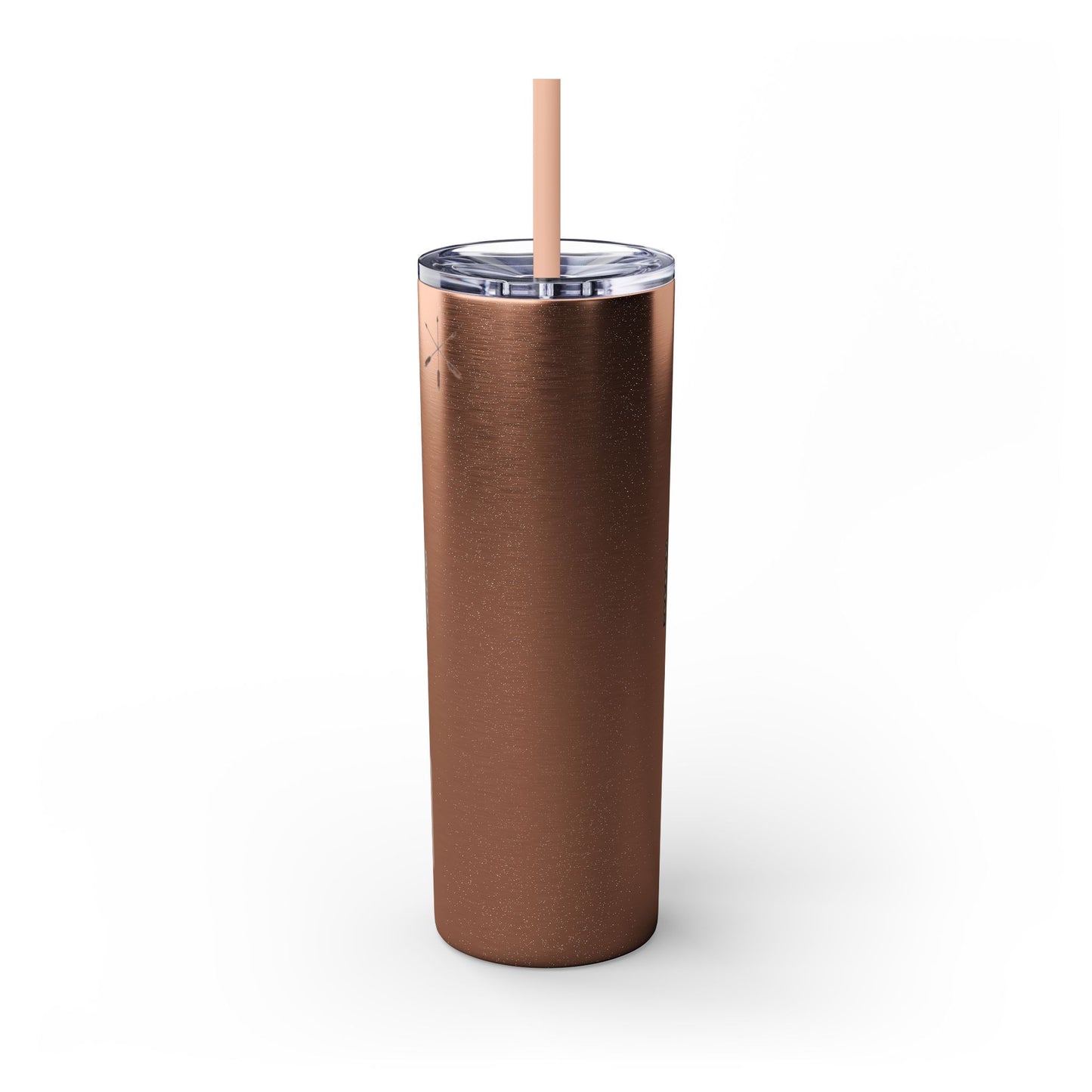 Delaware East Personalized 20oz Skinny Tumbler with Straw — Custom Name Tribal Crest Design