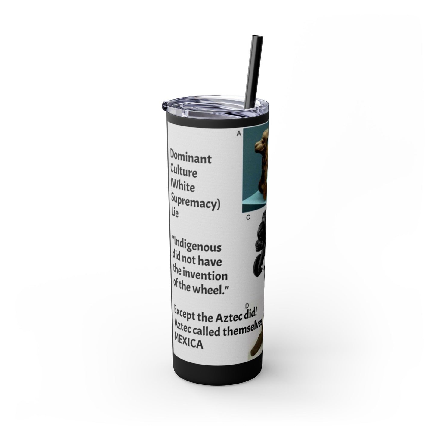 Aztec 20oz Skinny Tumbler - Educational Indigenous Artifacts Design