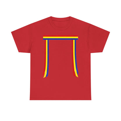 Ribbon & Arrows T‑Shirt — Minimal Tribal Ribbon Front with Crossed Arrows Back
