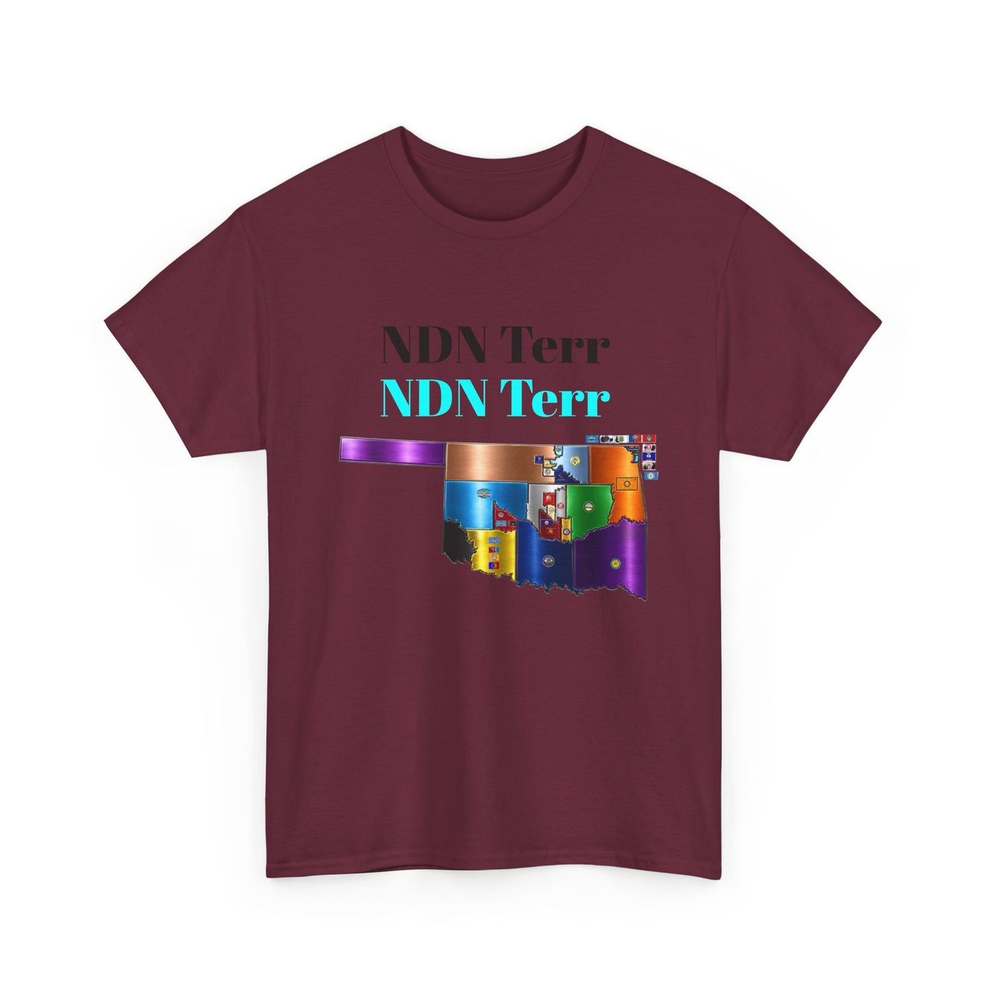 NDN Terr Oklahoma Map Tee — Native Pride Graphic T-Shirt with Arrows