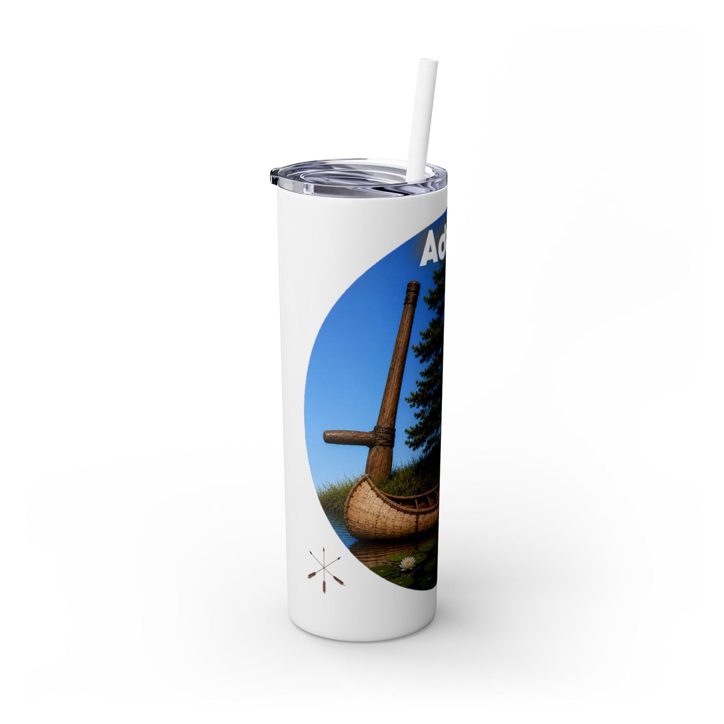 Ottawa Adawe Canoe Skinny Tumbler — 20oz Insulated Travel Cup with Straw