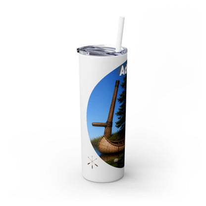 Ottawa Adawe Canoe Skinny Tumbler — 20oz Insulated Travel Cup with Straw