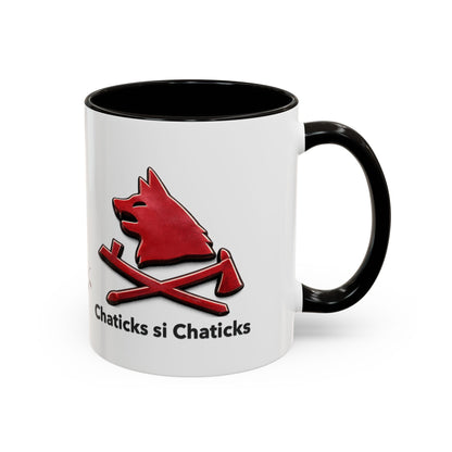 Pawnee Chaticks Si Chaticks Red Wolf Logo Mug — Funny Novelty Coffee Cup (11oz, 15oz)