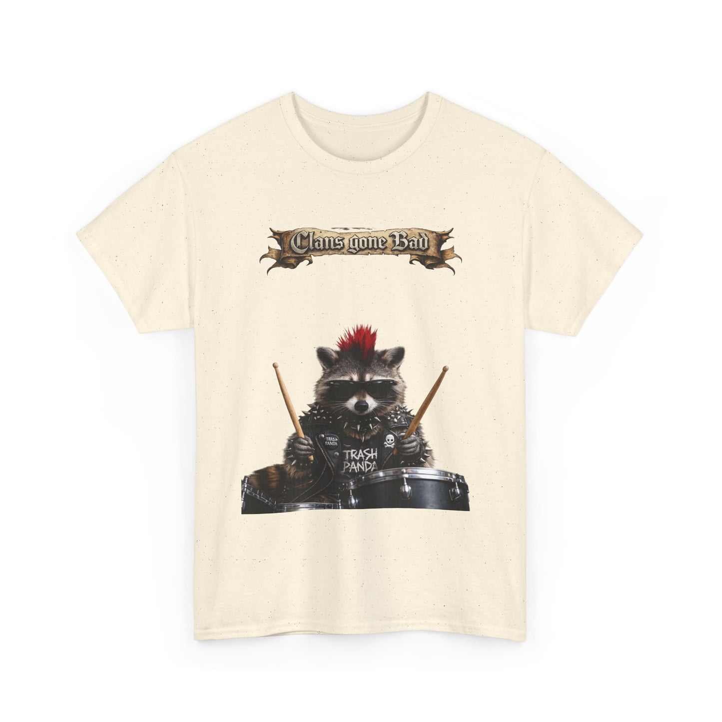 ClansDrummer Raccoon Graphic Tee — "Chaos Goes Brrr" Cute Punk Rock T-Shirt