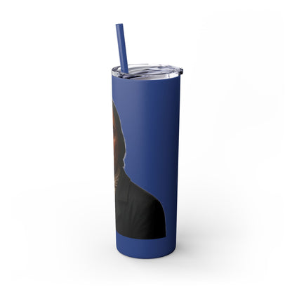 Chitto Harjo 20oz Skinny Tumbler with Classic Native American Portrait — Travel Straw Cup
