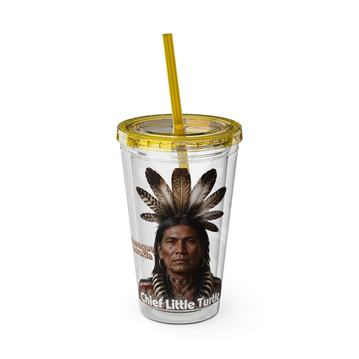 Miami Chief Little Turtle Sunsplash 16oz Tumbler with Straw
