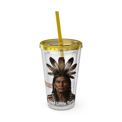 Miami Chief Little Turtle Sunsplash 16oz Tumbler with Straw