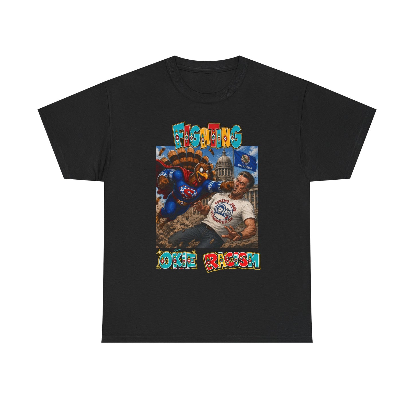 Turkey T-Shirt — Retro Comic 'Stop Racism' Graphic Tee