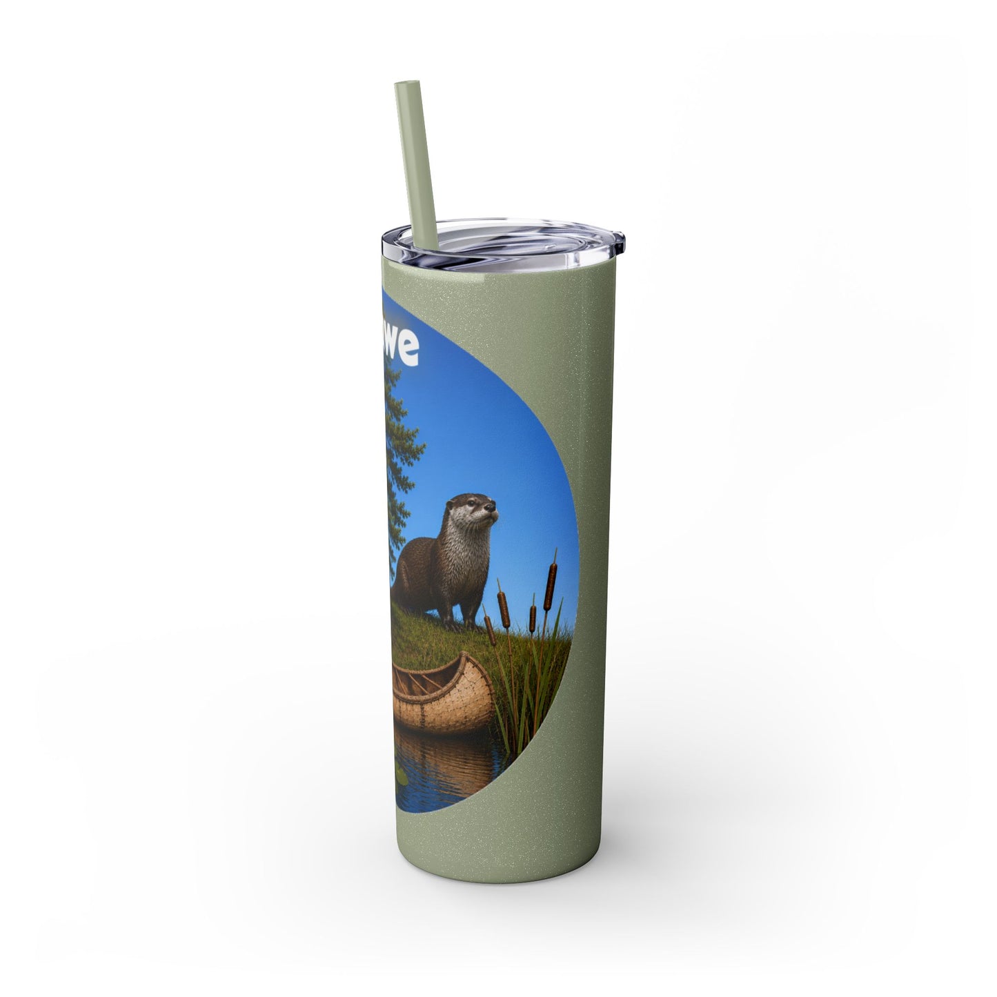 Ottawa Adawe Canoe Skinny Tumbler — 20oz Insulated Travel Cup with Straw