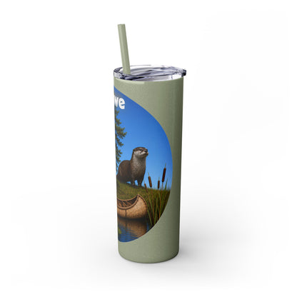 Ottawa Adawe Canoe Skinny Tumbler — 20oz Insulated Travel Cup with Straw