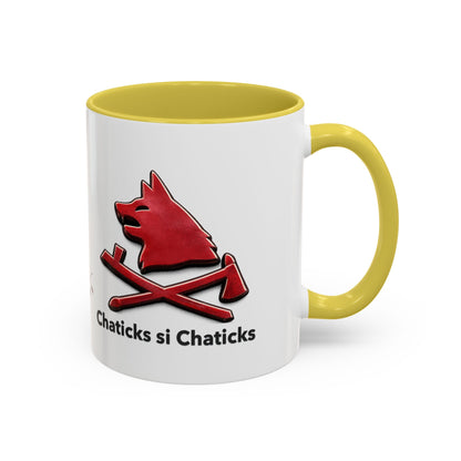 Pawnee Chaticks Si Chaticks Red Wolf Logo Mug — Funny Novelty Coffee Cup (11oz, 15oz)