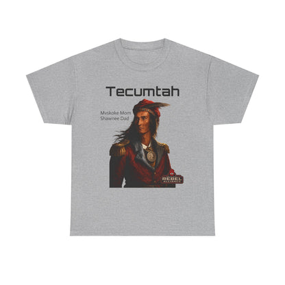 Tecumtah Native American Portrait T‑Shirt — Mvskoke Mom/Shawnee Dad Heritage Tee
