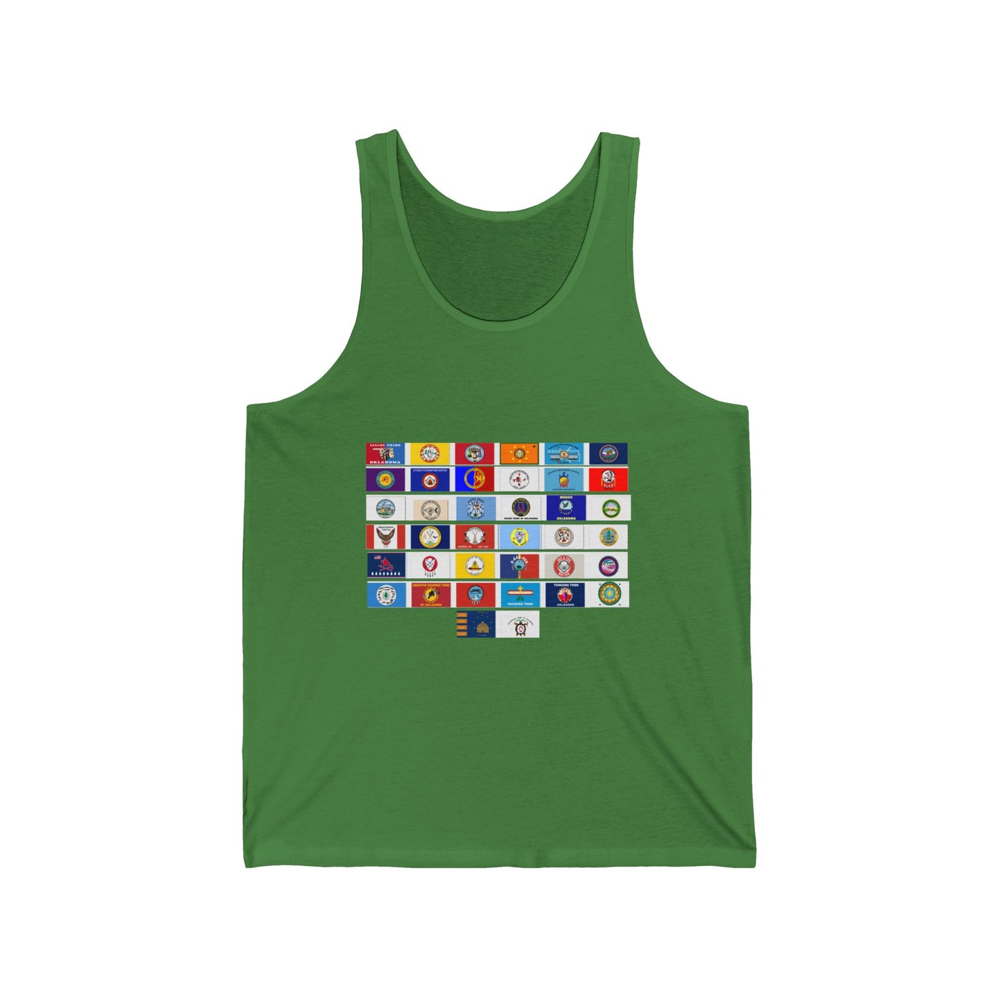 Flag Grid & Arrow Minimalist Tank Top — Graphic Travel & Adventure Muscle Tee