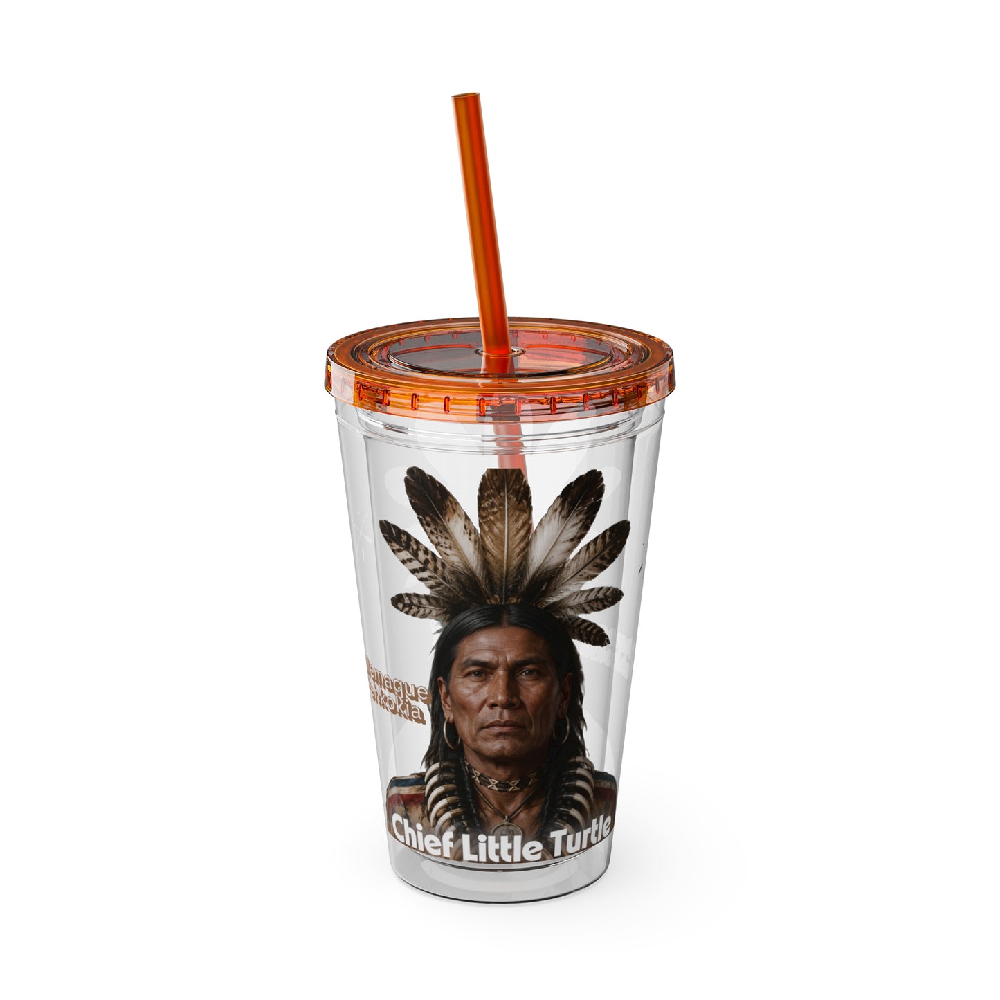 Miami Chief Little Turtle Sunsplash 16oz Tumbler with Straw
