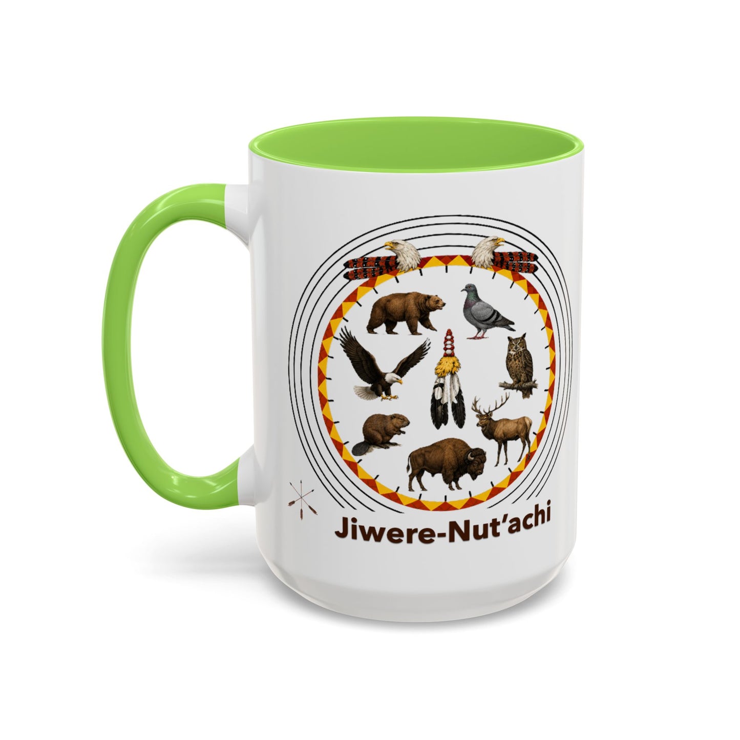 Otoe Missouria Native Animal Circle Mug – 'Jiwere-Nut'achi' Illustrated Coffee Cup (11oz/15oz)