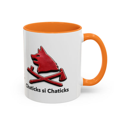 Pawnee Chaticks Si Chaticks Red Wolf Logo Mug — Funny Novelty Coffee Cup (11oz, 15oz)