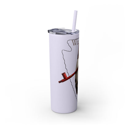 Osage Skinny Tumbler — Native Feather & Pipe Design 20oz Straw Cup