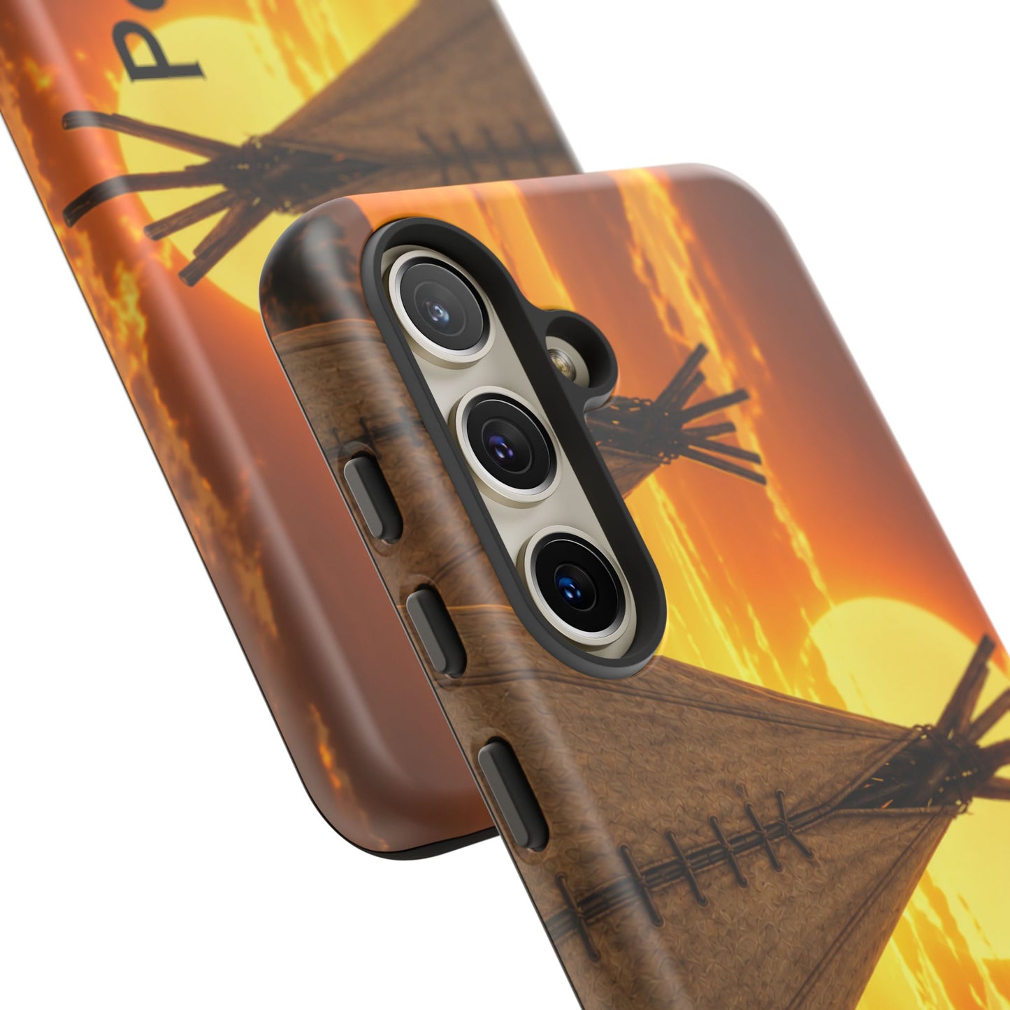 Ponca Sunset Tipi Phone Case — Personalized Native Teepee Landscape