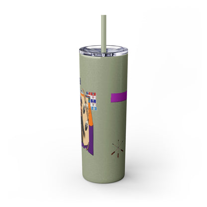 Apache 20oz Skinny Tumbler with Straw — Colorful Retro Design "Naishade"