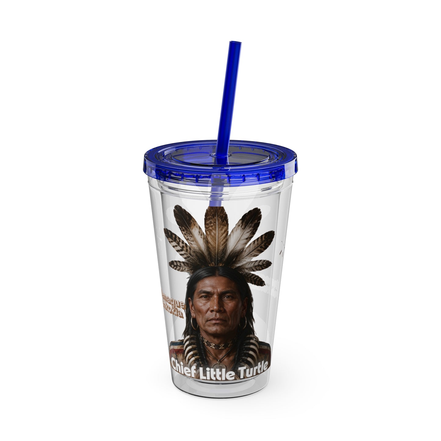Miami Chief Little Turtle Sunsplash 16oz Tumbler with Straw