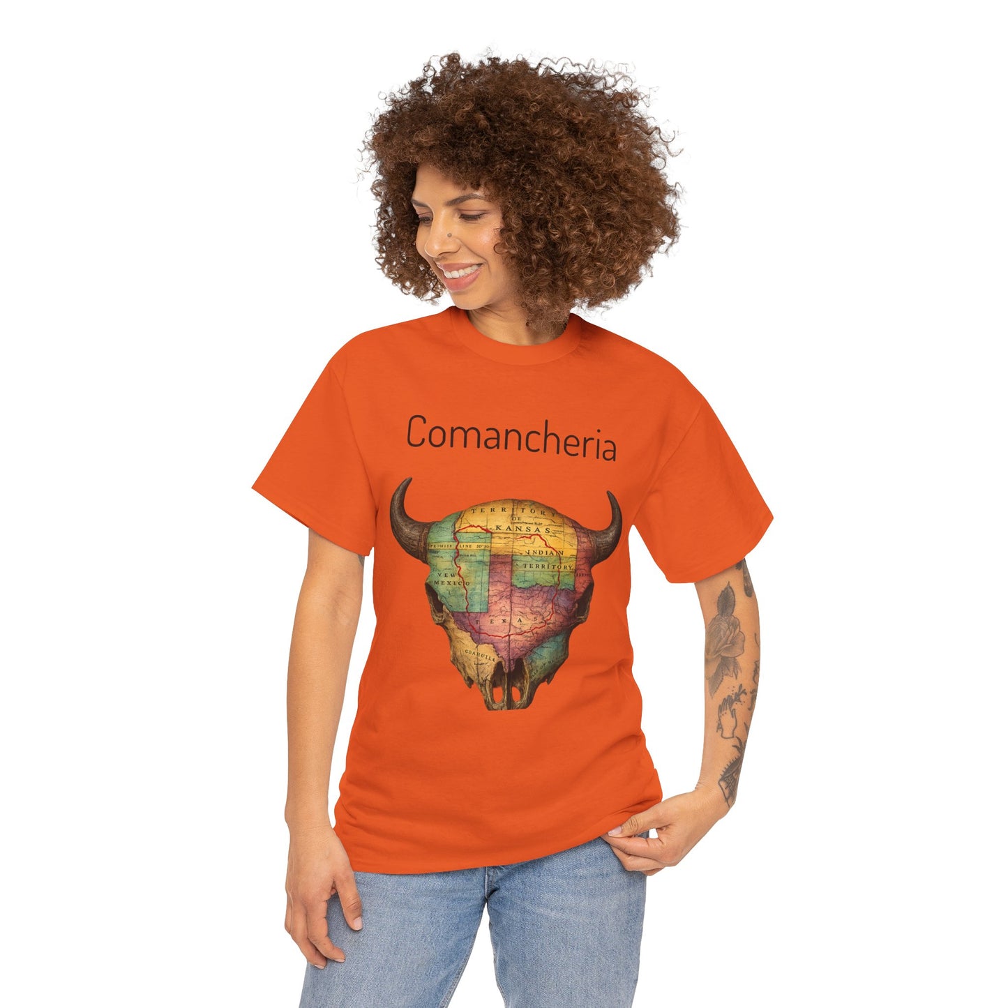 Comancheria Buffalo Skull T-Shirt — Western Map Graphic Tee