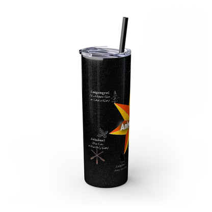 Cherokee 20oz Skinny Tumbler - Aniyunwiya Star Design with Straw