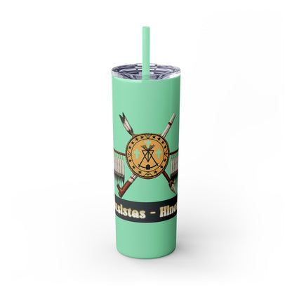 Cheyenne Arapaho 20oz Skinny Tumbler — Native American Shield & Arrows Design (Tsistsistas - Hinono'eitiit)