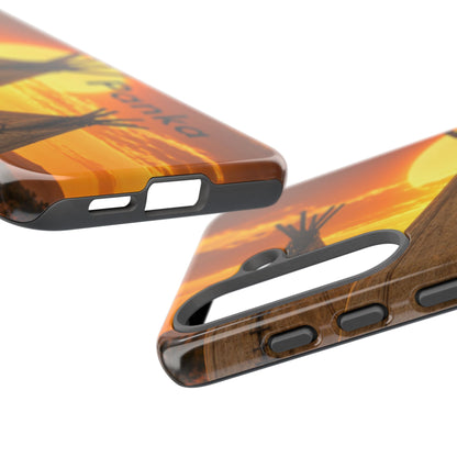 Ponca Sunset Tipi Phone Case — Personalized Native Teepee Landscape
