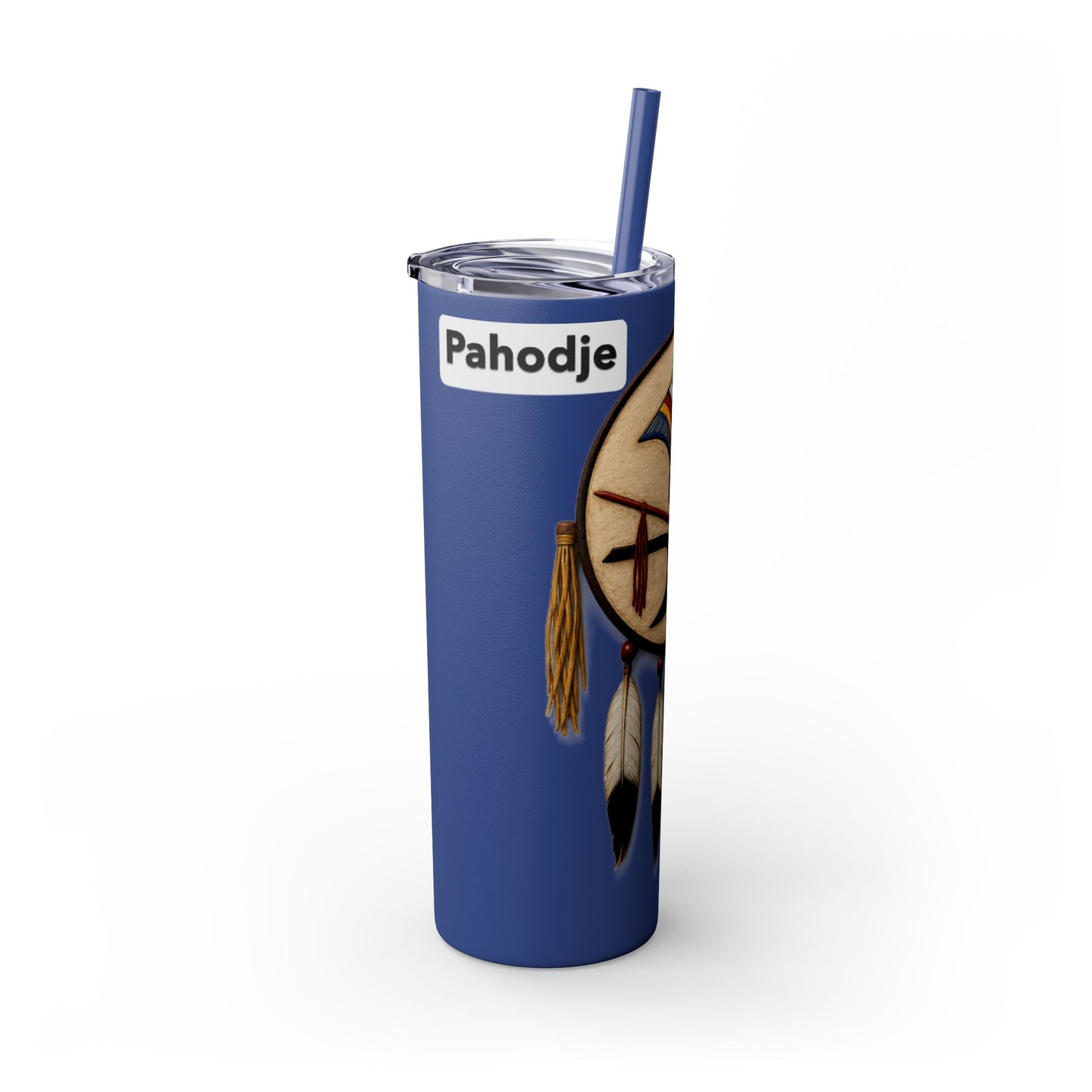 Iowa 20oz Skinny Tumbler with Native Dreamcatcher Design - 'Pahodje' Travel Straw Cup