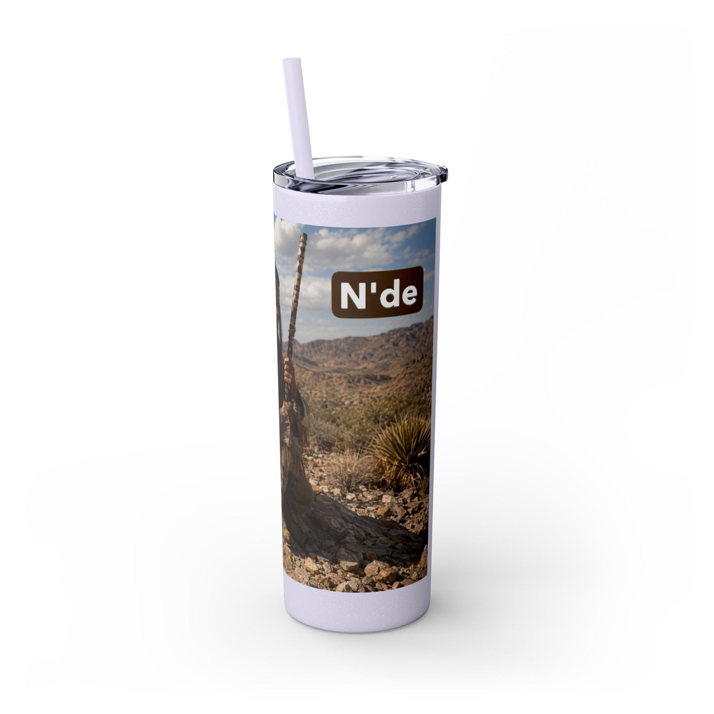 Ft. Sill Apache 20oz Skinny Tumbler with Desert Native Warrior Photo Wrap