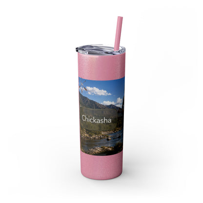 Chickasaw Skinny Tumbler with Straw, 20oz