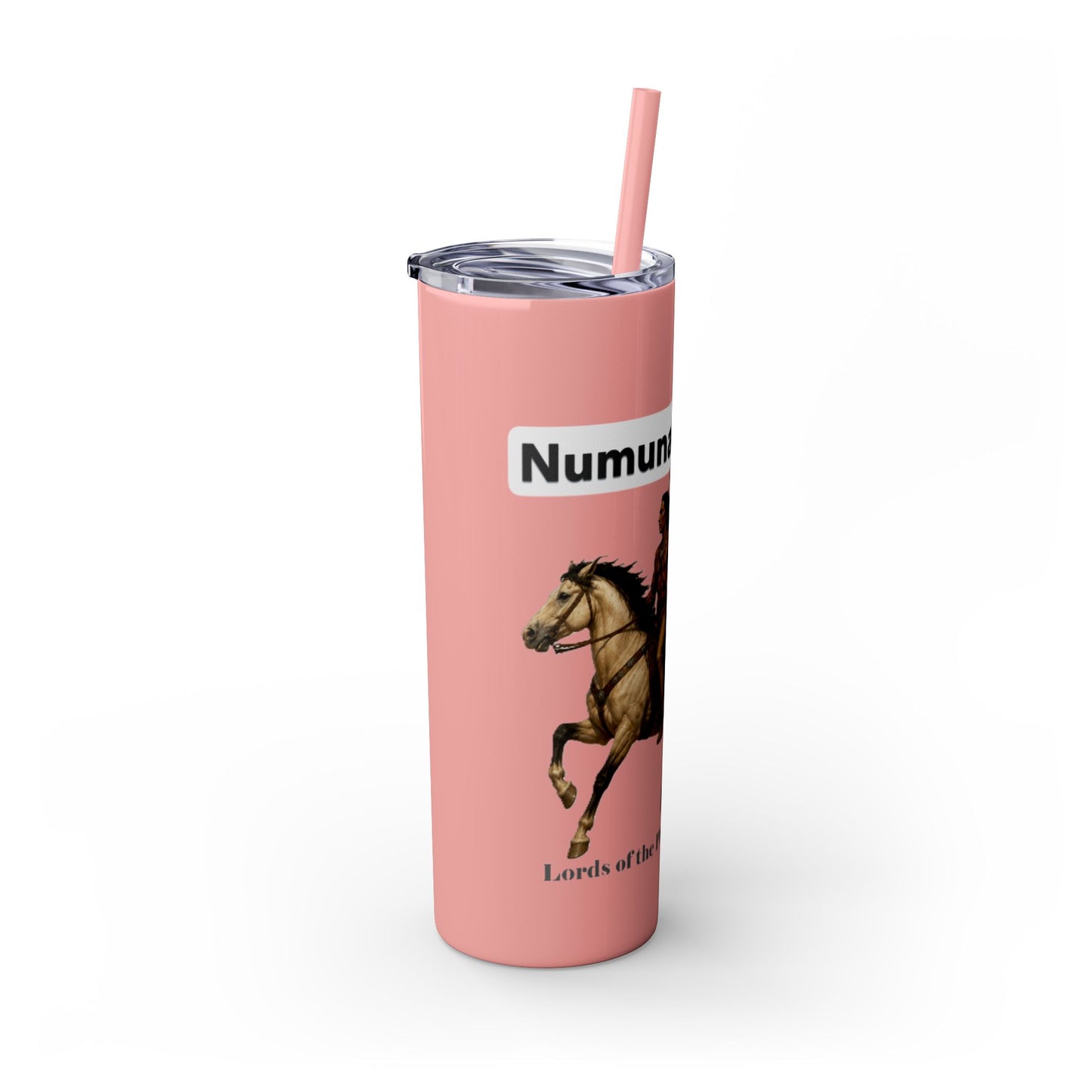 Comanche Numunah Warrior Horse 20oz Skinny Tumbler with Straw — Native American Inspired Travel Cup