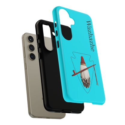 Osage Phone Case — Wazhahze Tribal Shield Design (Native Feather & Tomahawk)