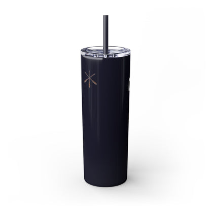 Comanche Numunah Warrior Horse 20oz Skinny Tumbler with Straw — Native American Inspired Travel Cup