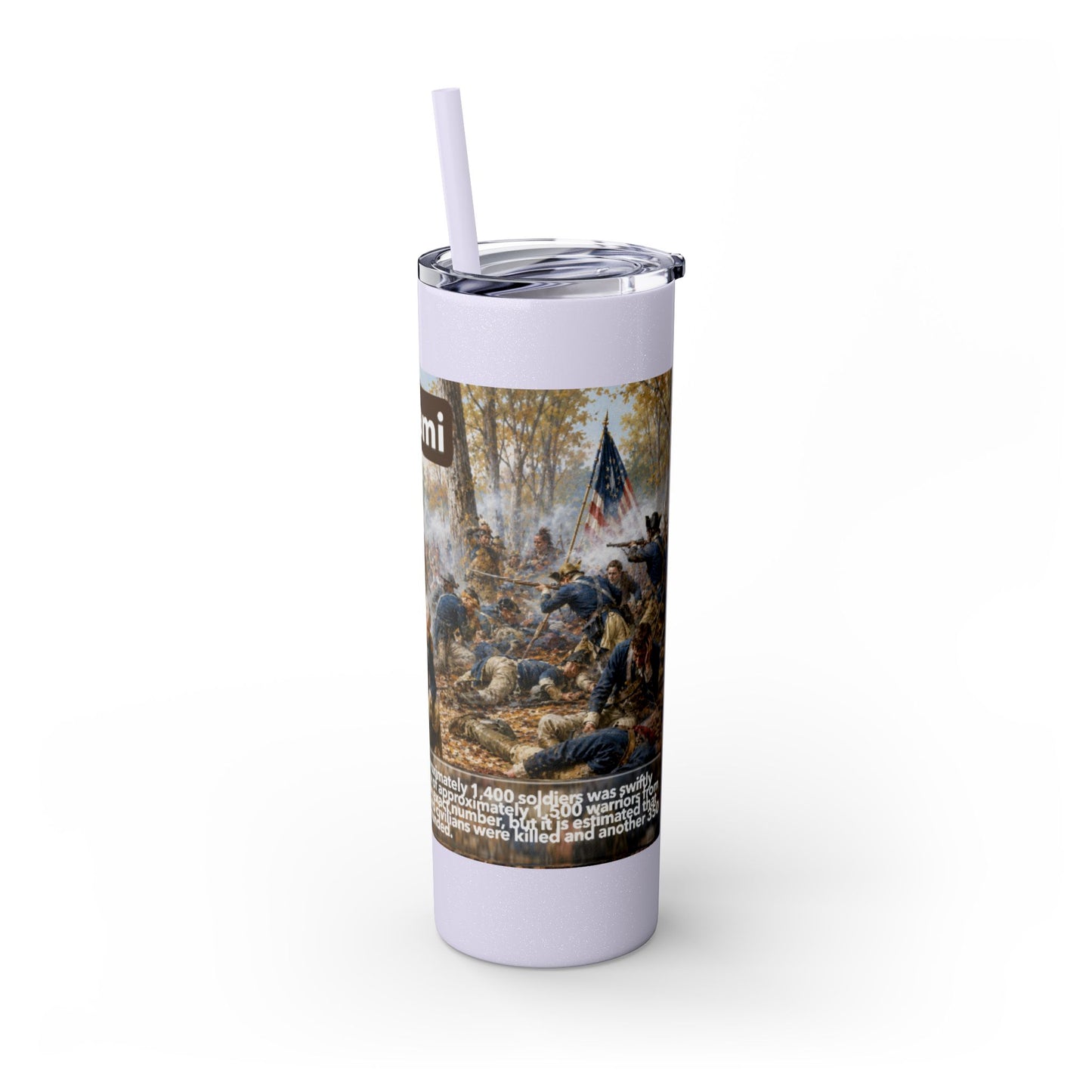 Miami Tribe Historical Skinny Tumbler 20oz — Native American Heritage Travel Cup