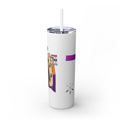 Apache 20oz Skinny Tumbler with Straw — Colorful Retro Design "Naishade"