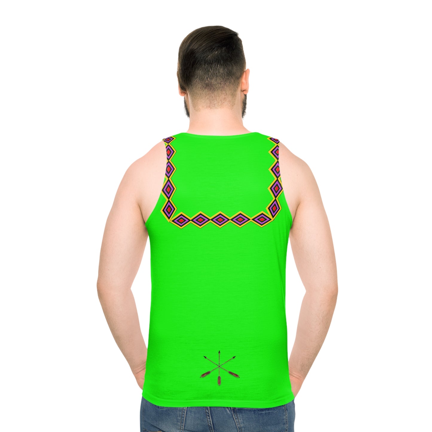 Neon Green Tribal Diamond Tank Top