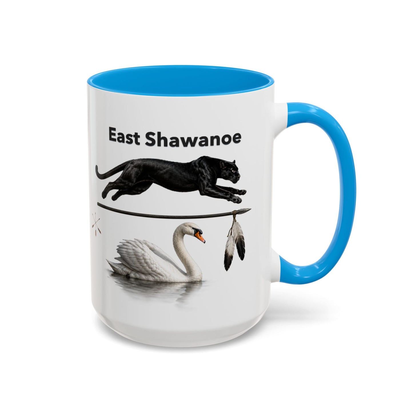 Shawnee East Shawanoe Mascot Panther & Swan Coffee Mug (11oz/15oz)